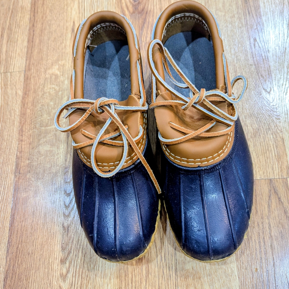 Two-Tone Leather Duck Boots